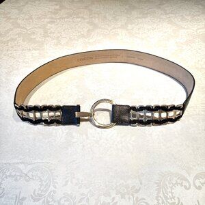 Chico’s Women’s Belt – Contemporary Black & Silver Stretch – Size Large